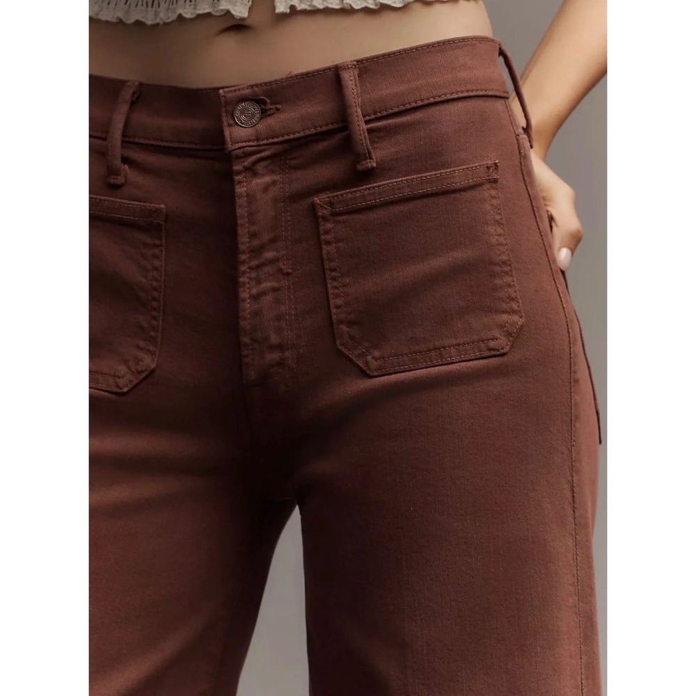 Mother Patch Pocket Undercover Sneak Wide Leg Jeans Friar Brown 32 Wide Leg